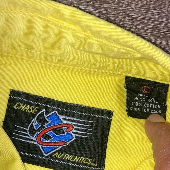Mens Large PreOwned Yellow Chase Authentics Richard Childress Racing Button Down - Picture 5 of 9